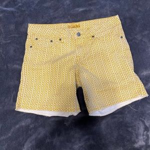 YMustard and white Prana shorts size 6/28..